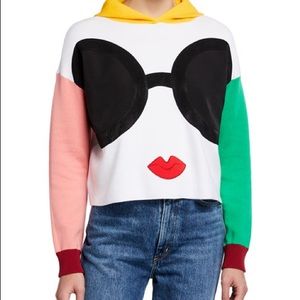 Alice + Olivia Face Colorblock Hoodie